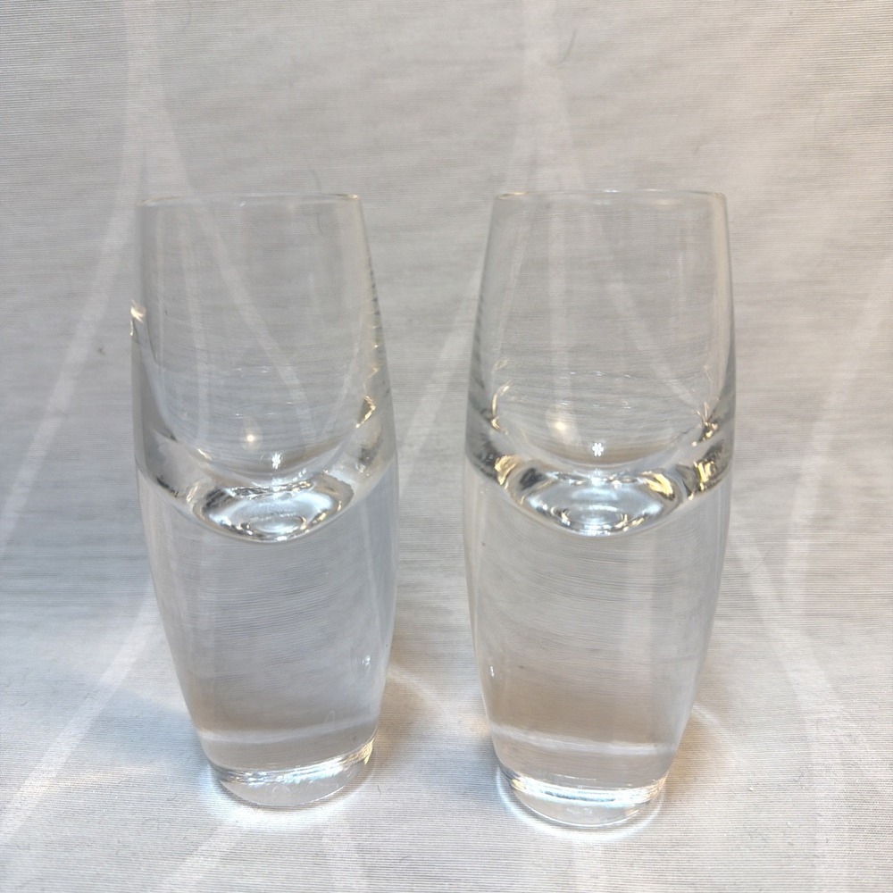 Krosno Poland Kirby Cordial Gradual Shot Glasses Weighted Bottom 4.5"H - 2‎ ea.